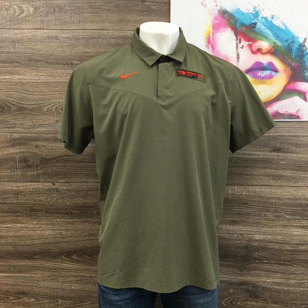 Nike Oregon State Beavers Dri-Fit Military Appreciation Polo Shirt Green Men 2XL